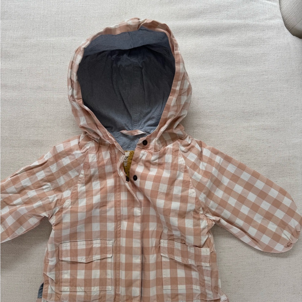Pehr Plaid Hooded Toddler Girls Raincoat